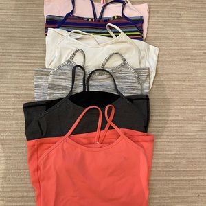 6 Lululemon racerback tanks all size US 2 in EUC.